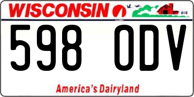 WI license plate 598ODV