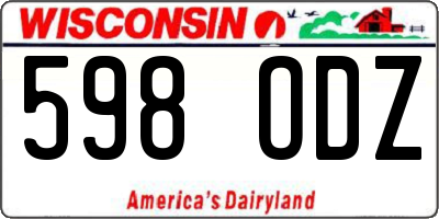 WI license plate 598ODZ