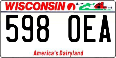 WI license plate 598OEA
