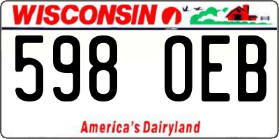 WI license plate 598OEB