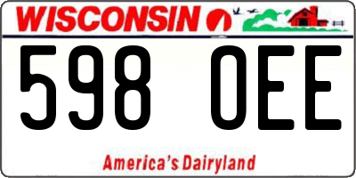 WI license plate 598OEE