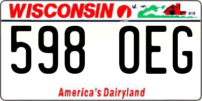 WI license plate 598OEG