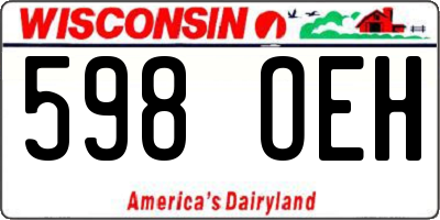 WI license plate 598OEH