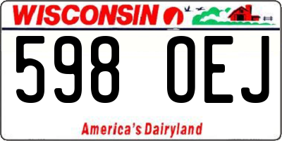 WI license plate 598OEJ