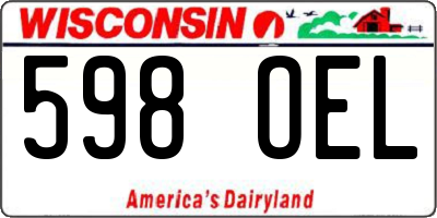 WI license plate 598OEL