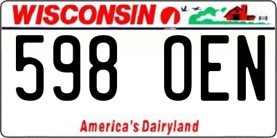 WI license plate 598OEN