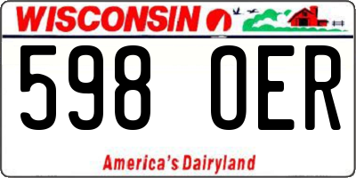 WI license plate 598OER