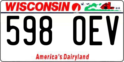 WI license plate 598OEV