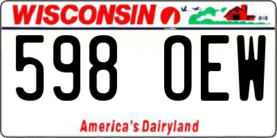WI license plate 598OEW