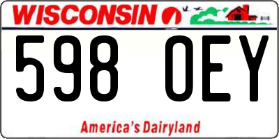 WI license plate 598OEY
