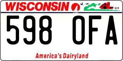 WI license plate 598OFA