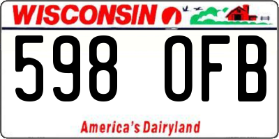 WI license plate 598OFB
