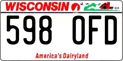 WI license plate 598OFD