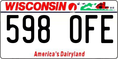 WI license plate 598OFE