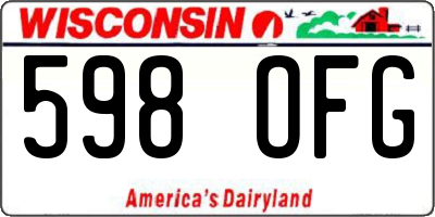 WI license plate 598OFG