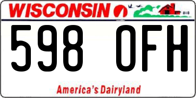 WI license plate 598OFH