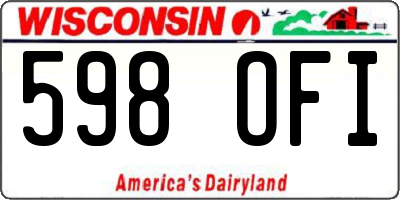 WI license plate 598OFI