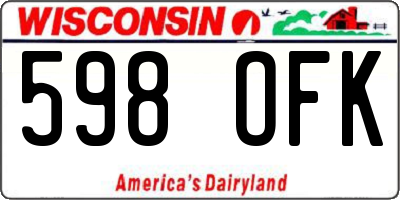 WI license plate 598OFK