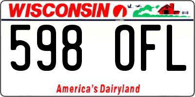 WI license plate 598OFL
