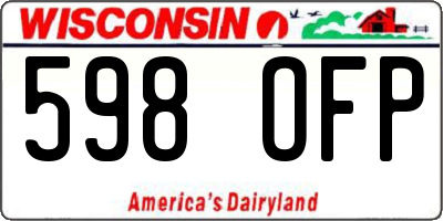 WI license plate 598OFP