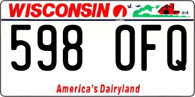 WI license plate 598OFQ