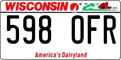 WI license plate 598OFR