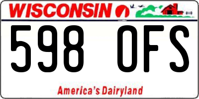 WI license plate 598OFS