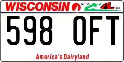 WI license plate 598OFT