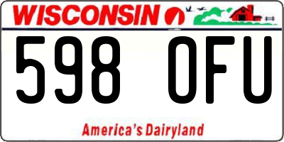 WI license plate 598OFU
