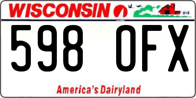 WI license plate 598OFX