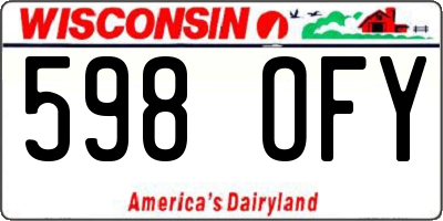 WI license plate 598OFY