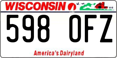 WI license plate 598OFZ