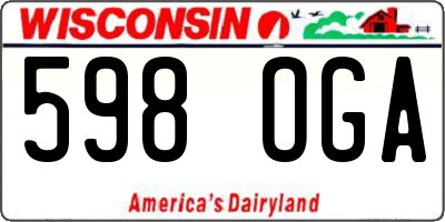 WI license plate 598OGA