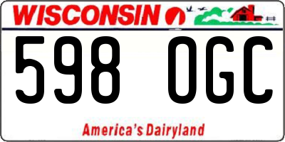 WI license plate 598OGC