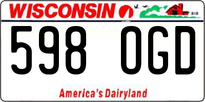 WI license plate 598OGD