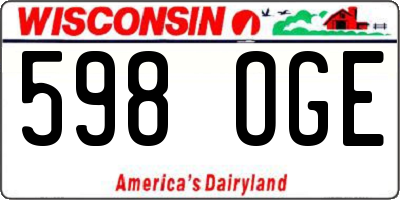 WI license plate 598OGE