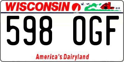 WI license plate 598OGF