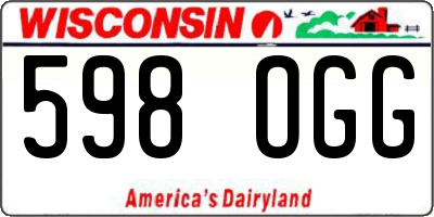 WI license plate 598OGG