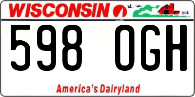 WI license plate 598OGH