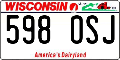 WI license plate 598OSJ