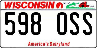 WI license plate 598OSS