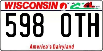 WI license plate 598OTH