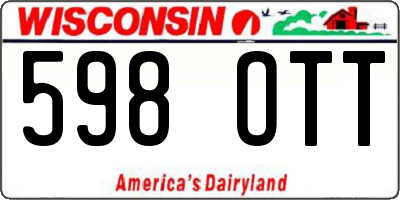 WI license plate 598OTT