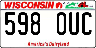 WI license plate 598OUC