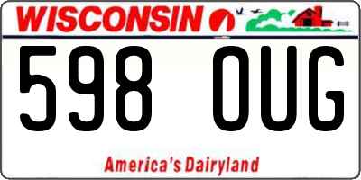 WI license plate 598OUG