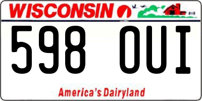WI license plate 598OUI
