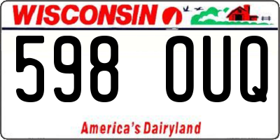 WI license plate 598OUQ