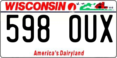 WI license plate 598OUX