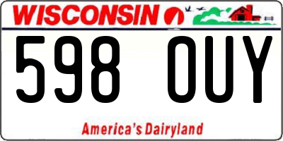 WI license plate 598OUY