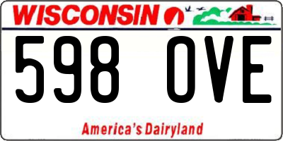 WI license plate 598OVE